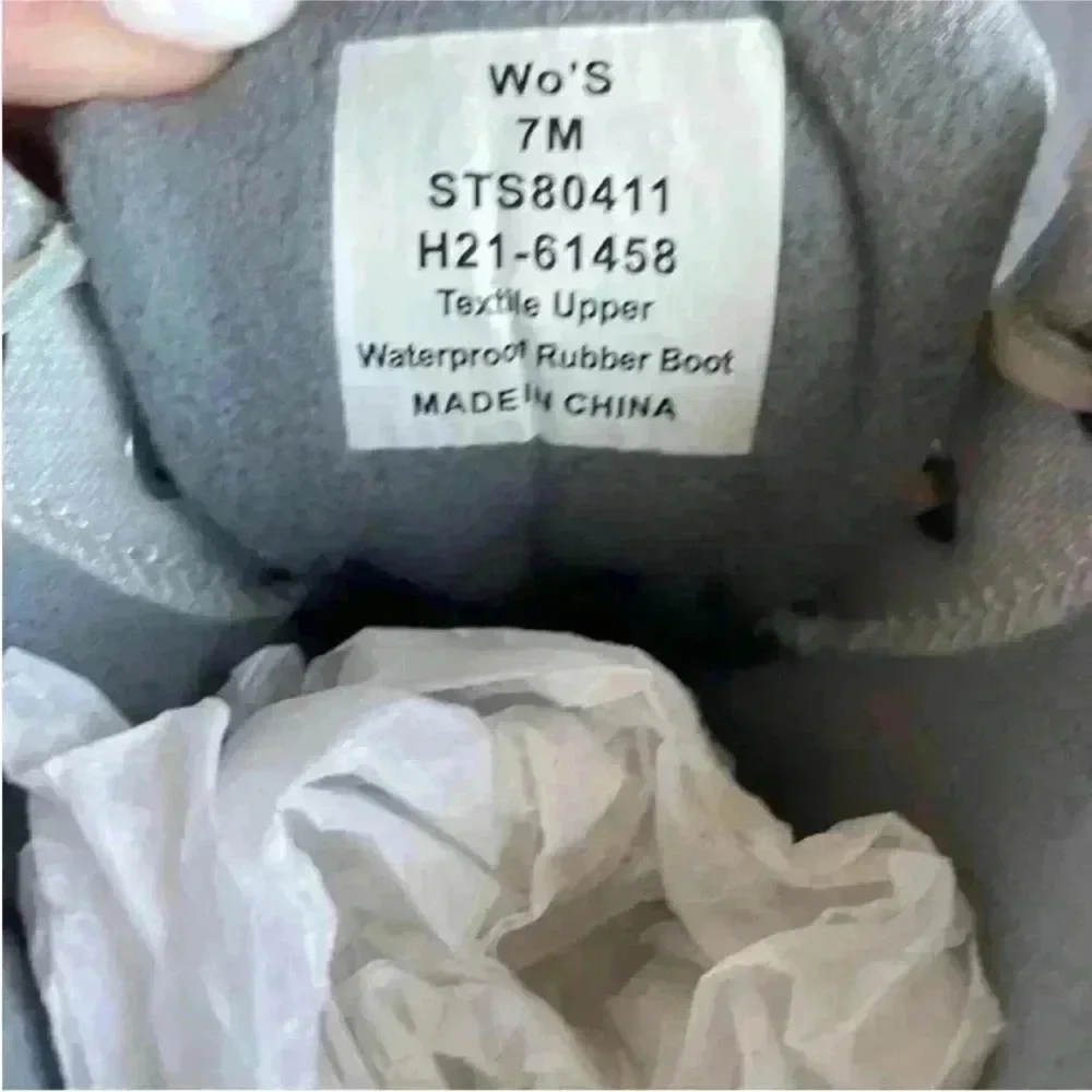 Sperry Saltwater Duck Booties in Grey Size 7 NIB